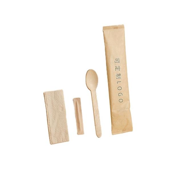 Wooden Cutlery Set with Pouch Custom Logo 165mm Quantity 1 Eco-Friendly Biodegradable