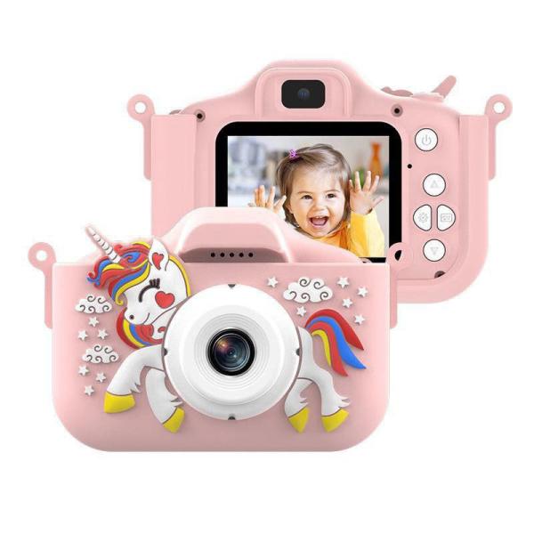 Cartoon Soft Silicone Cover HD Kids Digital Video Camera Perfect for 3 4 5 6 7 8 Years Old