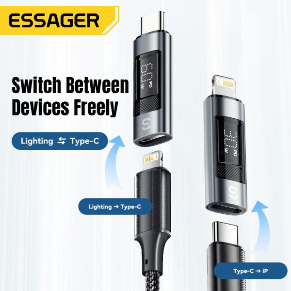 ESSAGER ES-OTG25 シリーズ USB C ライトニング OTG アダプタ 3A Apple iPhone