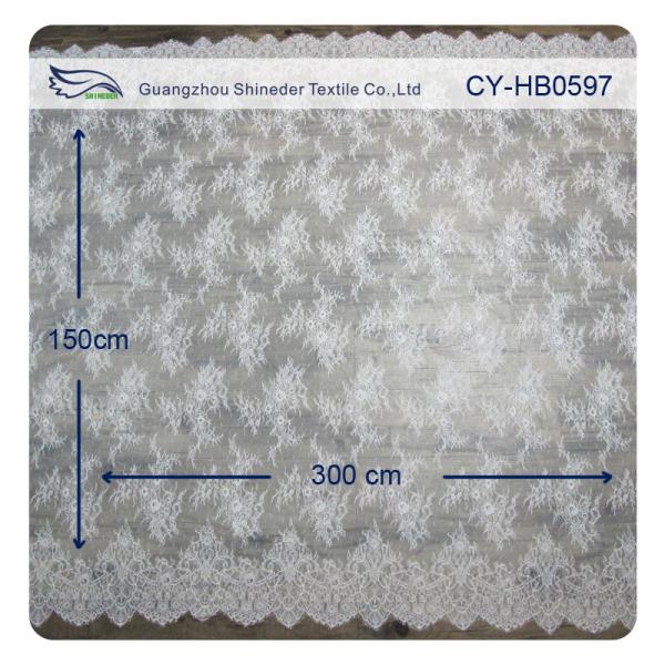 Fashion Nylon Stretch Eyelash Ruffled Lace Trim / Embroidered Lace Fabric