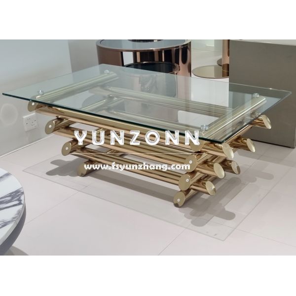 Modern Luxury Rectangular Coffee Table New Design Glass Furniture for Home and Wedding Hotels