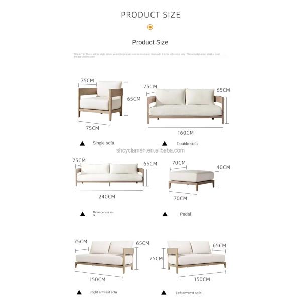 Simple Nordic Outdoor Teak Aluminum Furniture Garden Sofa Chairs Anti Corrosion Anti Cracking