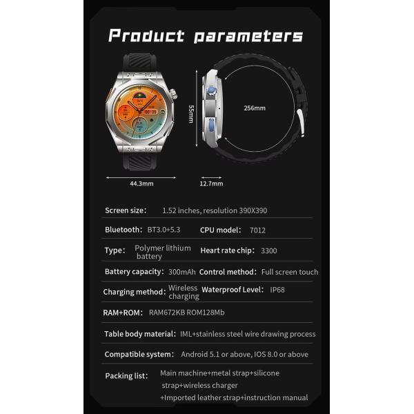 Body Temperature Bracelet Smart Watches For Outdoorsmen Z83max 1.52 Inch Screen