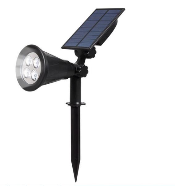 Solar Lights 2-in-1 Solar Powered 4 LED Adjustable Spotlight Wall Light Landscape Light Bright & Dark Sensing