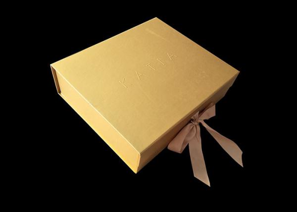 Golden Paper Folding Magnetic Packaging Gift Boxes Hard For Hair Wigs