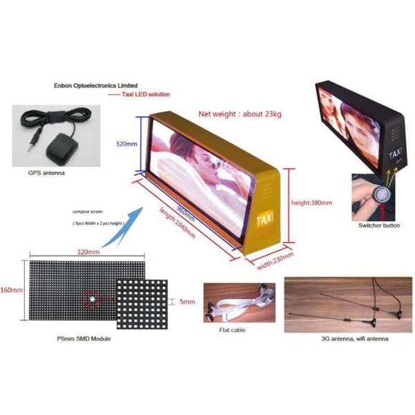 Taxi Top Mobile Advertising LED Display Double Sided Digital Moving Billboard 5000 Nits