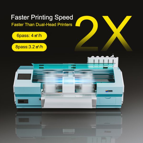 FCOLOR 30cm XP600 DTF Printer Roll-to-Roll Automatic T-Shirt Printing Machine with Shaker & Dryer for Small Business