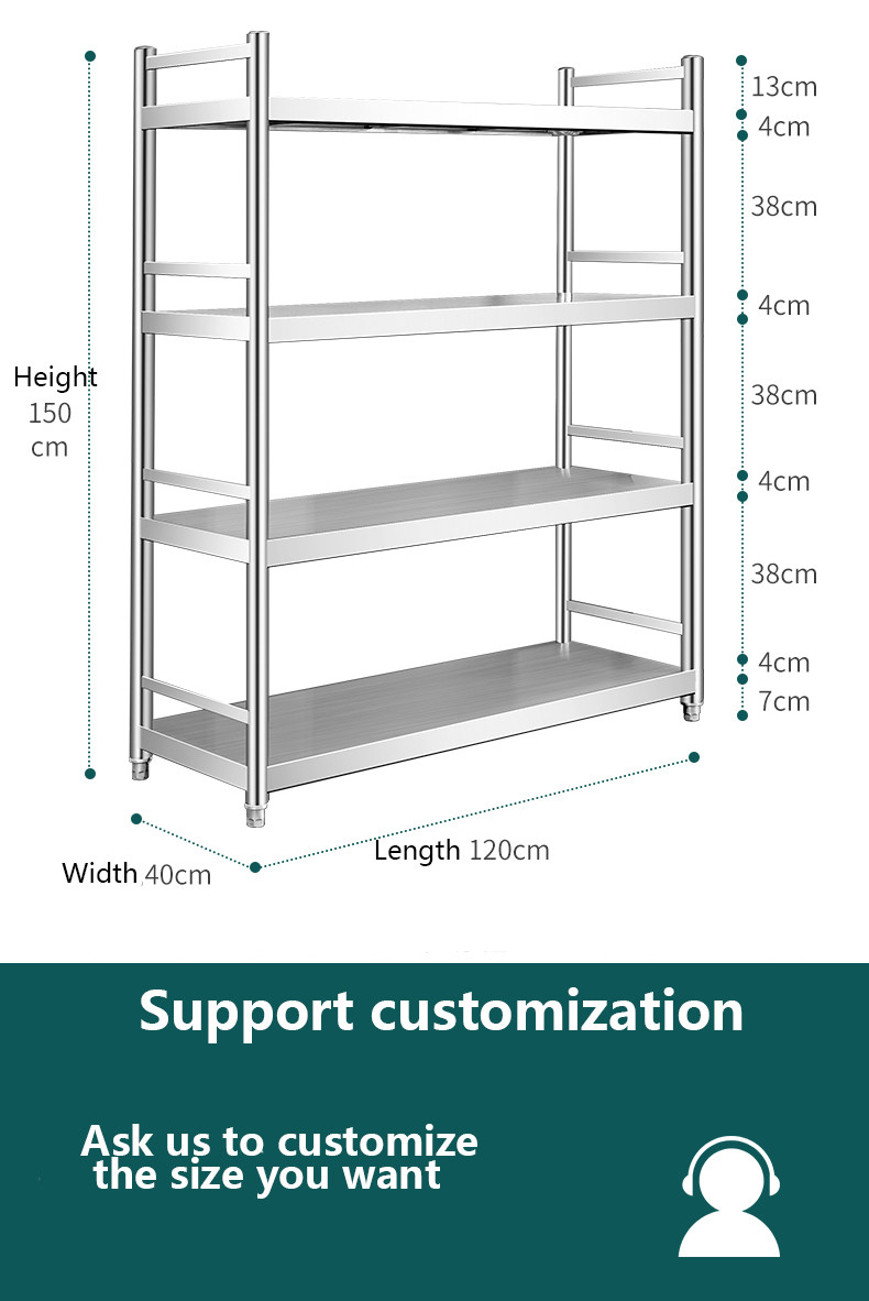 3 Layer Rotate Vegetable Fruit Shelf Stainless Steel Storage Rack for Modern Kitchen