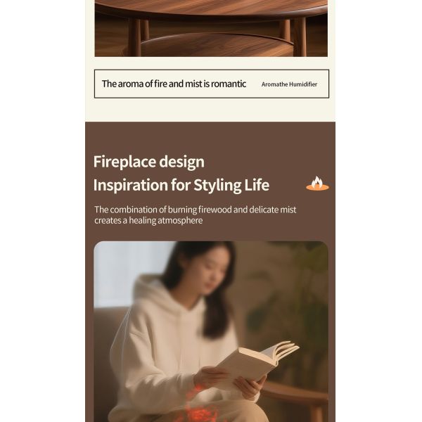 Home Ultrasonic Aroma Humidifier Colorful Flame Air Aroma Diffuser CE FCC RoHS Approved
