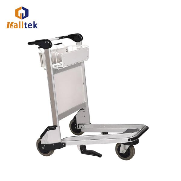 Aluminum Alloy Airport Luggage Trolley Using Airport With 3 Wheels