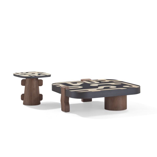 Factory Supply Living Room Coffee Table Modern Wood Italian Minimalist Veneer Hotel Coffee Table Square Coffee Table