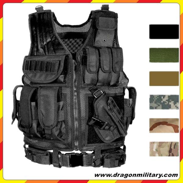 Hot sale Cheap 600D good quality black stock adjustable military vest all the year