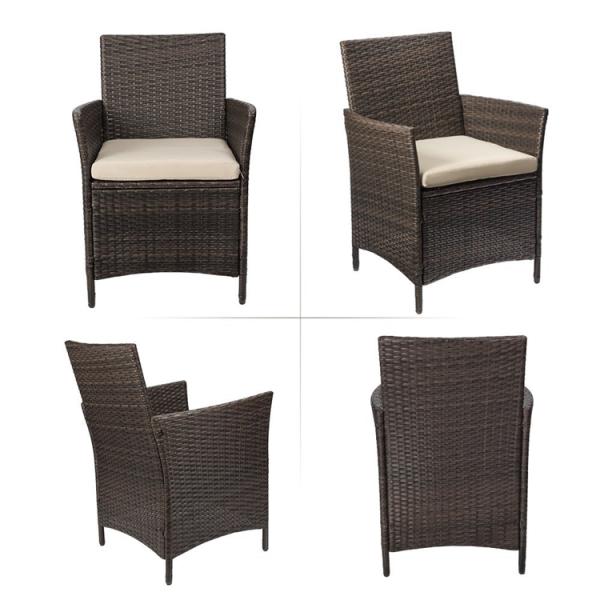 Outdoor Furniture Set with Stackable Armchairs and Synthetic Rattan Wicker Chairs