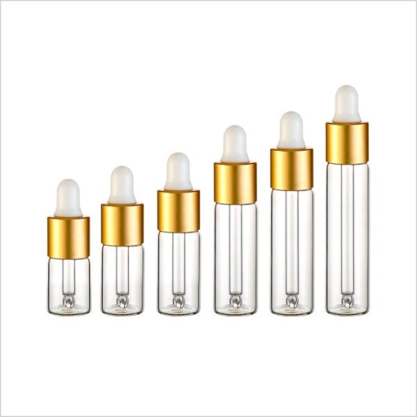 Бутылка 3ml 4ml 5ml 7ml 8ml 10ml крышки золота косметическая стеклянная повторно использовала стеклянную косметическую упаковку