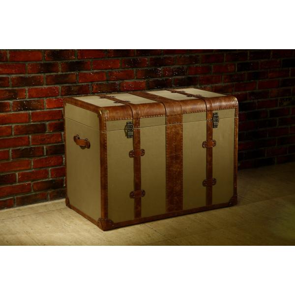 Big Beige Canvas Decorative Storage Chests And Trunks 0.435CBM Volume Plywood Frame
