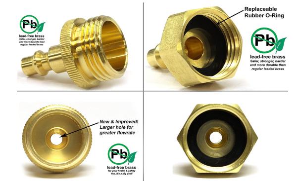 3/4''NH Garden Hose Swivel , Brass Garden Hose Fittings For RV