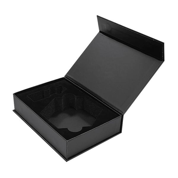 Fabrique en gros Logo personnalisé Magnéte noir Magnétique Luxe Emballage de papier pliable Business Gift Box