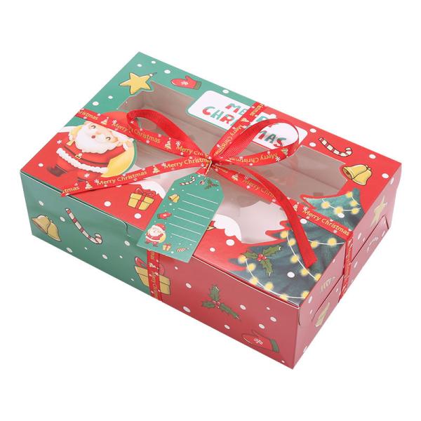 Cajas de regalo navideñas de lujo 2025, embalaje de papel kraft, festivas, cajas de regalo personalizadas impresas para la temporada navideña