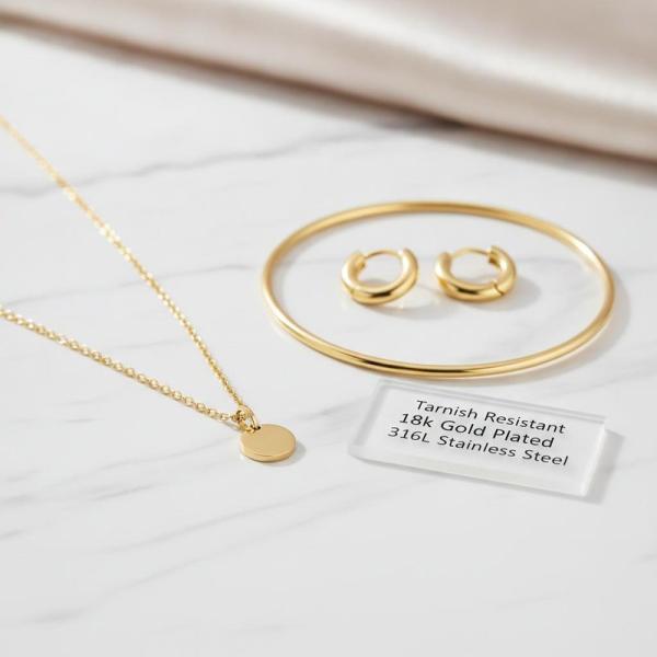 Tarnish Resistant 18k Gold Plated Stainless Steel Accessories Featuring 316L Stainless Steel Ideal for Durable Jewelry Pieces
