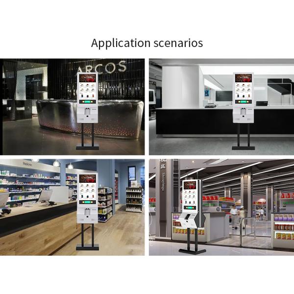 32'' Restaurant Twin Touch Screen Self Service KioskWith Printer NFC Card Reader