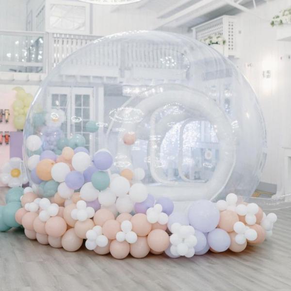 Casa de balão de festa infantil barracas de bolha infláveis ​​barraca de cúpula de cristal para 3-4 jogadores