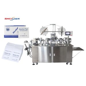 PLC Control Alcohol Swab Making Machine 120pcs/min Alcohol Swab Packaging Machine