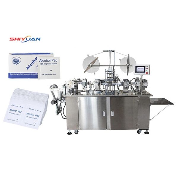PLC Control Alcohol Swab Making Machine 120pcs/min Alcohol Swab Packaging Machine