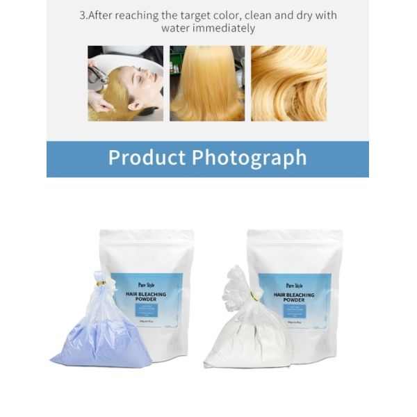 500ml Blue Hair Bleaching Powder Mix At 1:2 Ratio Dust Free OEM Available Factory Wholesale