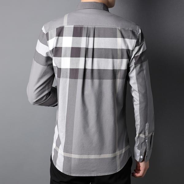 2023 Solid Grey Check мужская рубашка весной и осенью для мужских рубашек S-2XL