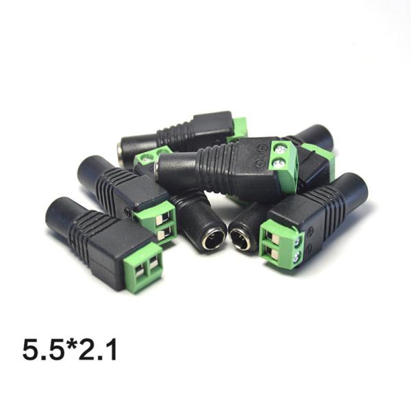 5.5mm x 2.1mm Female Jack DC Power Adapter for CCTV Camera LED Strip Lights
