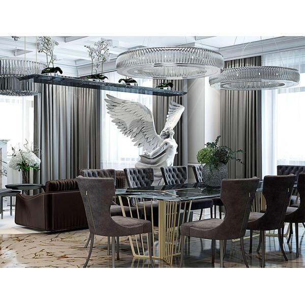 Железный каркас нержавеющей стали обеденного стола роскошного итальянского мрамора домочадца верхний прямоугольный