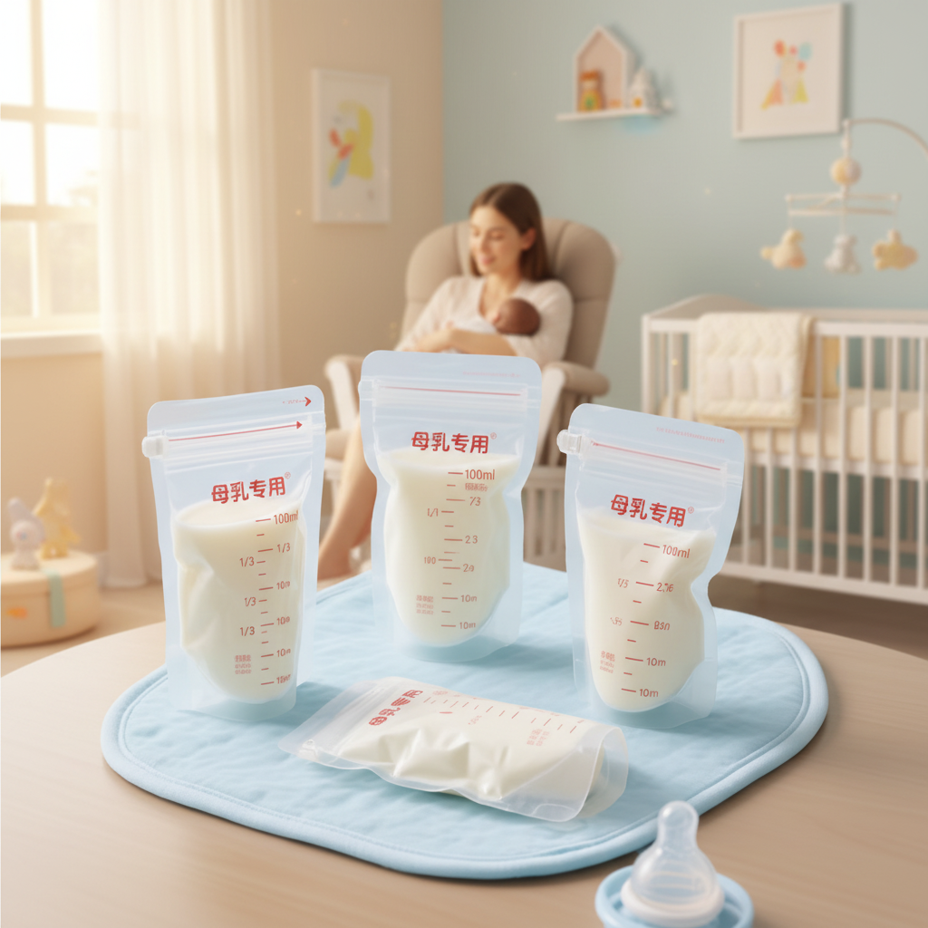 Custom Breast Milk Exclusive Storage Bags - 100ml Reusable Sealed Pouches with Clear Measurement Markings