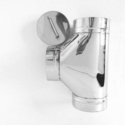 Insulated 90 Degree Tee Double Wall Chimney Pipe With Cap For Spigot Chimney System