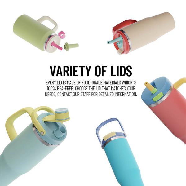 Venta al por mayor de botellas aisladas de acero inoxidable de 32 onzas, sin BPA, resistentes a la industria.