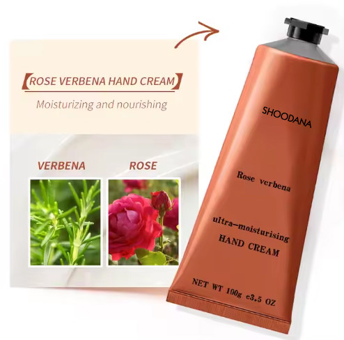 Lotion pour les mains en marque de distributeur Hydratant & Nourrissant Anti-âge Crème pour les mains naturelle Rose Verveine