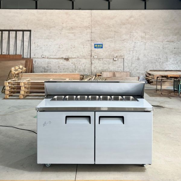 Pizza Sandwich Salad Prep Table Cooler 2 Doors for Hotel Kitchen