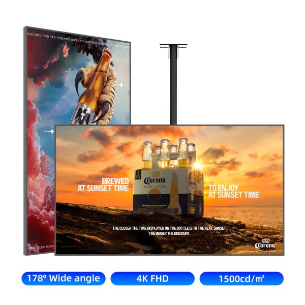 DLED Backlight 55 Inch 65 Inch Indoor Digital Advertising Display Screen Commercial Grade