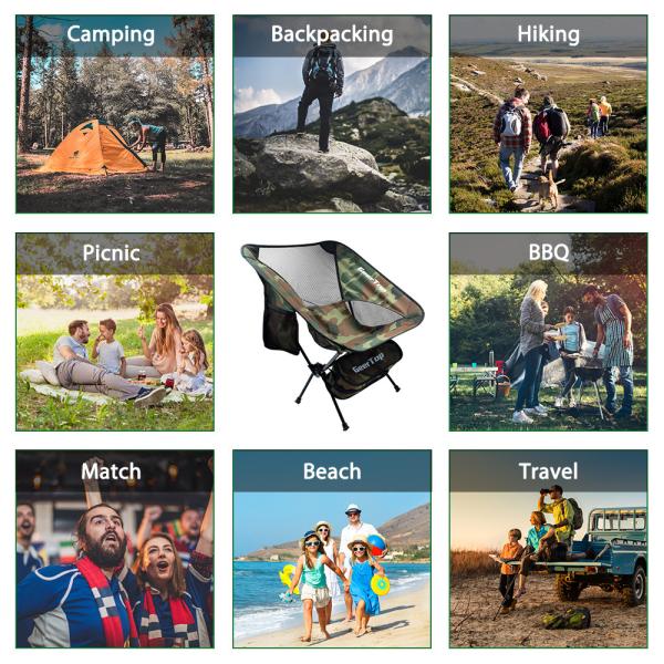Camouflage 300lbs Load Fold Up Camping Chairs For Picnic