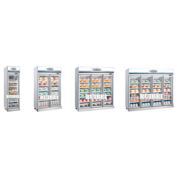 Upright gelato freezer refrigerator Commercial Frozen food ice cream glass door display fridge