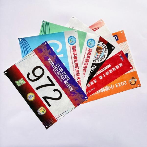 Competição personalizada Identificação do jogador Números de bib crianças e adultos Tyvek Paper Race Ciclismo Maratona Número de bibs