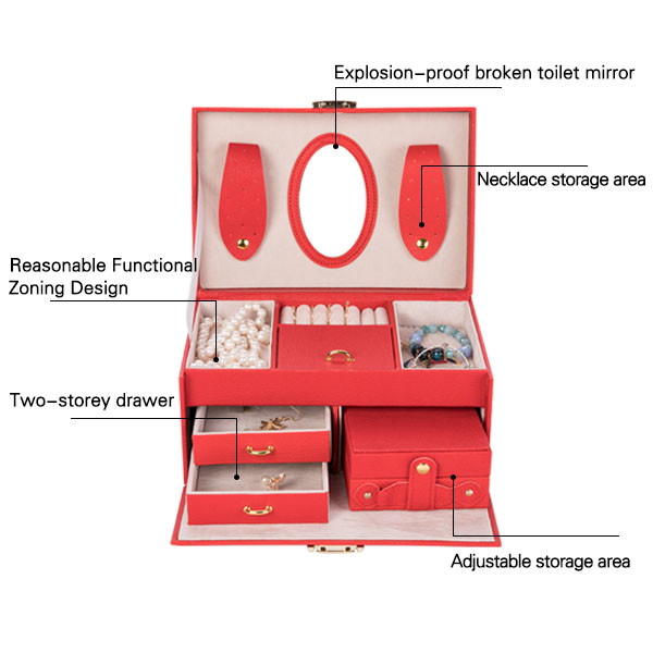 Full Cover Pu Leather Jewelry Box Durable For Watch Storage Smooth Surface