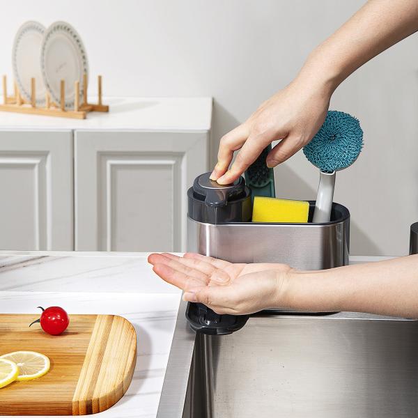 Kitchen Sink Tidy Caddy Sink Organizer With Sponge Holder Stainless Steel