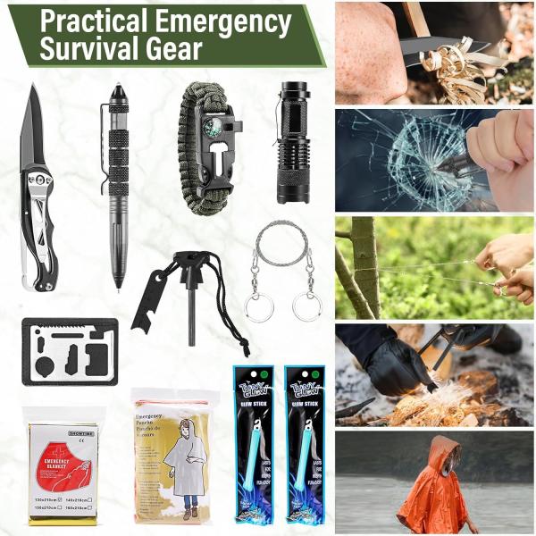 Survival First Aid Kit, Molle Medical Pouch Outdoor Emergency Survival Gear And Equipment For Hiking Camping Hunt