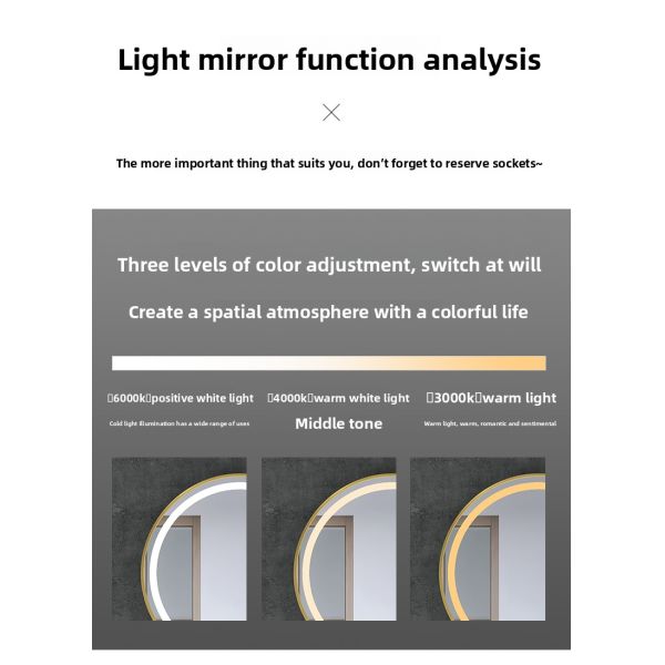 Modern Double Bathroom Parent-Child Mirror Set Large Small Circular Mirrors Touch Switch Irregular Creative Decorative Hanging