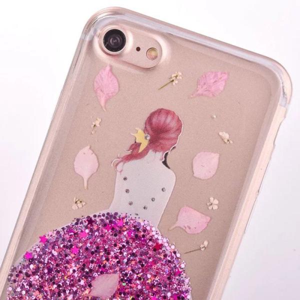 Soft TPU Glitter Fall Princess Dress Girl Back Cover Cell Phone Case For iPhone 7 6s Plus