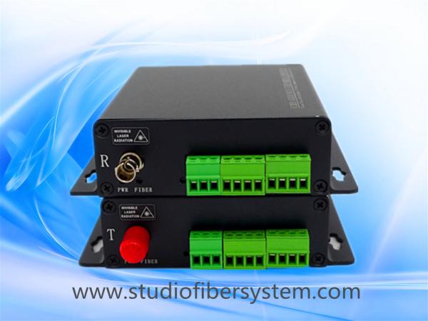 4CH analog audio fiber converter with Phoenix connectors for broadcast audio over SM fiber to 20~80KM