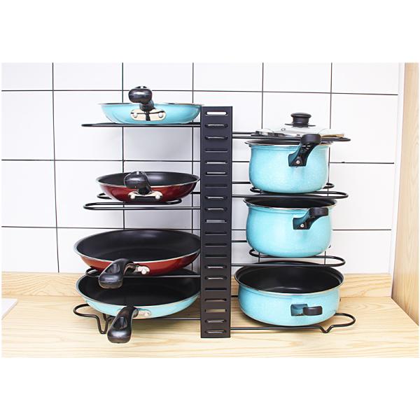 Five Storey Iron 380mm Height Steel Kitchen Basket Rack For Pan Organizing