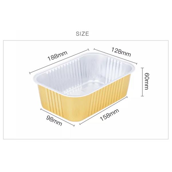 квадрат выноса жестяных коробок алюминиевой фольги 110mic упаковывая уносит контейнер