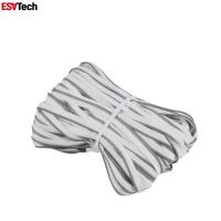 1 cm de tuyaux réfléchissants en argent de polyester avec corde de coton cousue sur bande