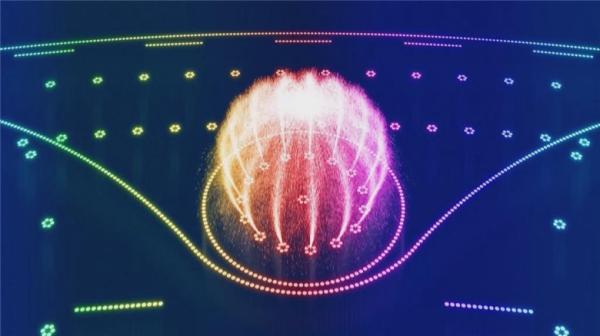 Cercle lumineux rond à LED pour robinet magique, fontaine d'eau dansante et musicale